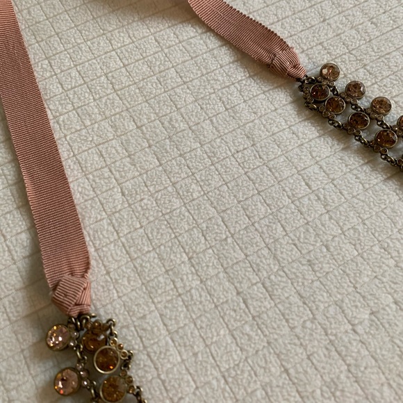 J.Crew copper & bronze bejeweled ribbon necklace - Picture 3 of 16
